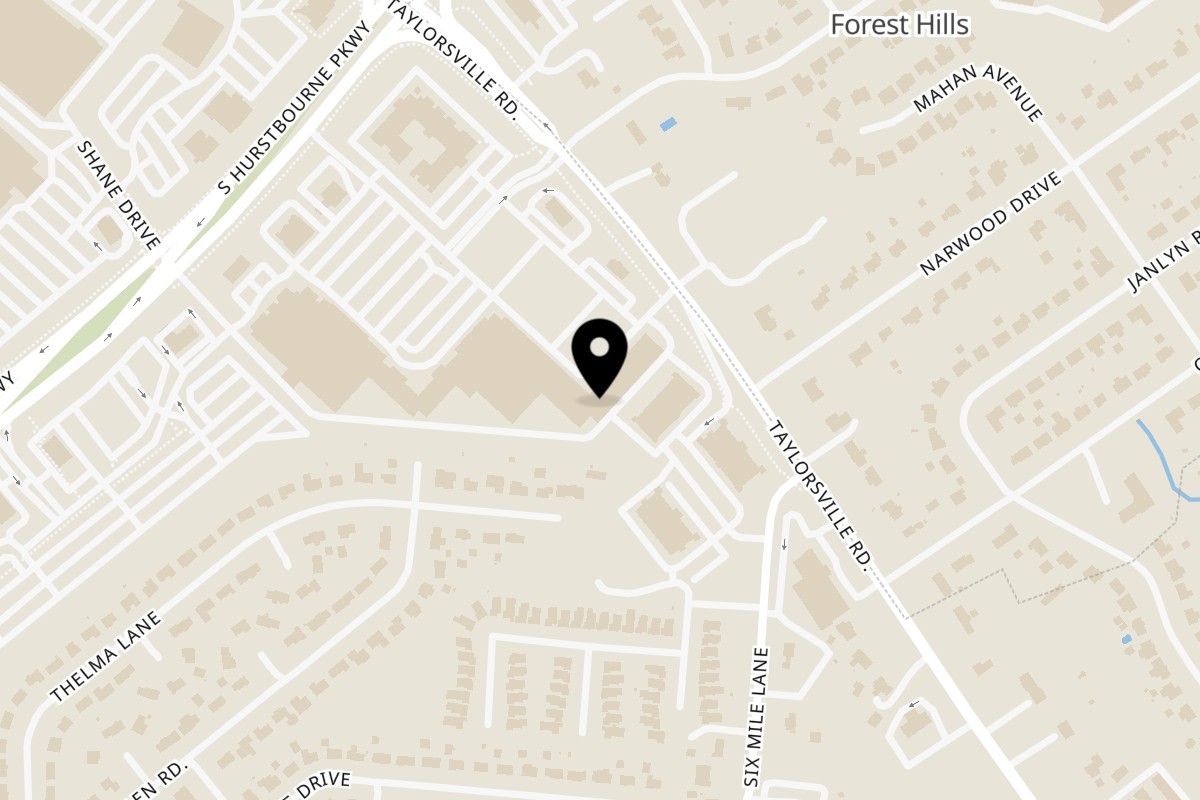 Map showing the location of Carali's Rotisserie Chicken Taylorsville Road on 9148 Taylorsville Rd in Louisville
