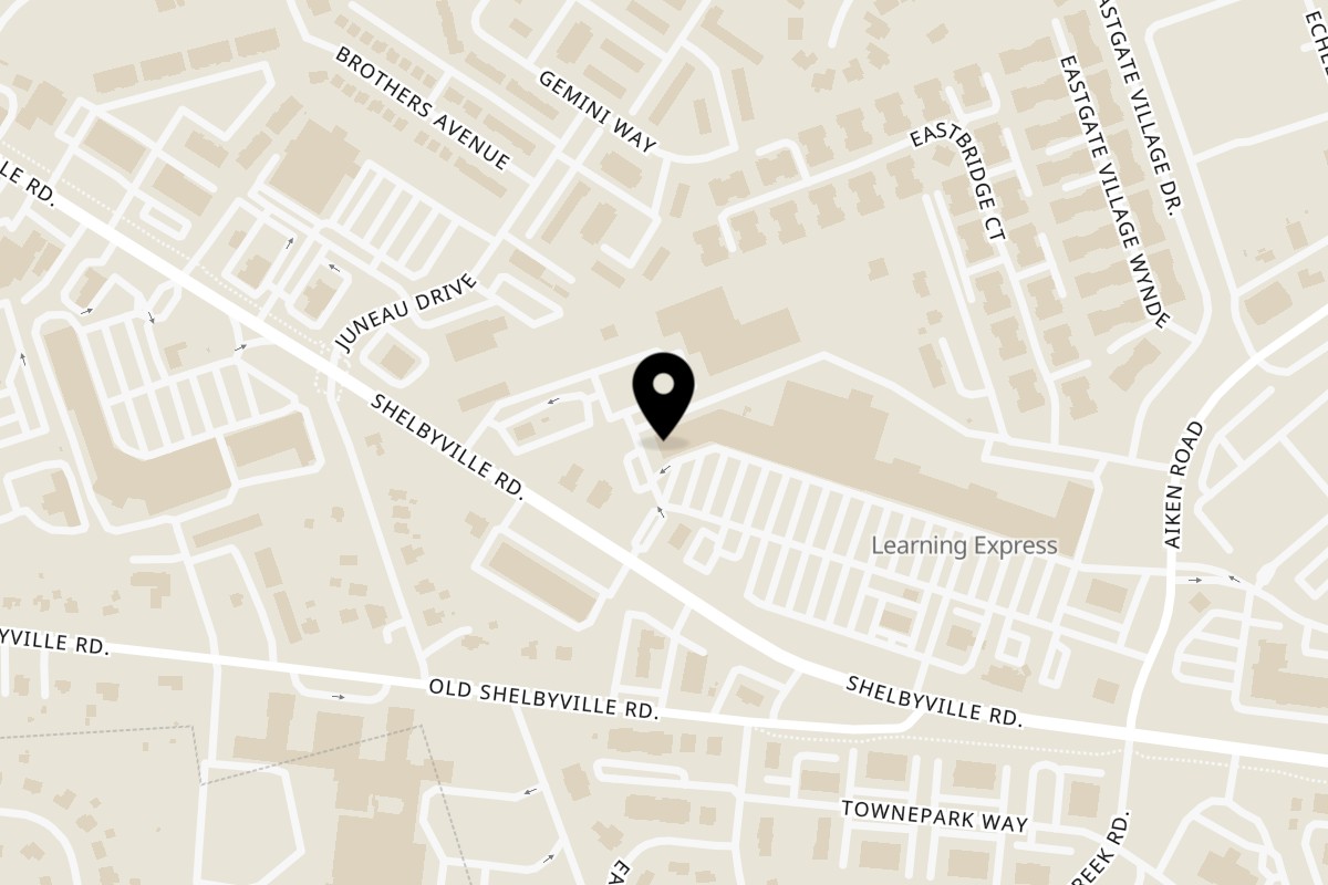 Map showing the location of Carali's Rotisserie Chicken Shelbyville Road on 12531 Shelbyville Rd in Middletown